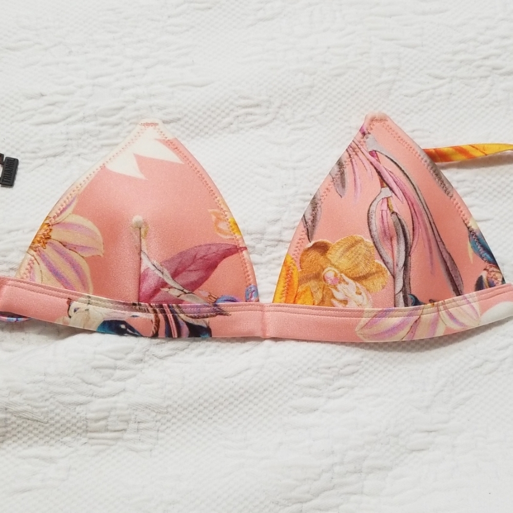 14T Pink/peach floral Triangl bikini top, various